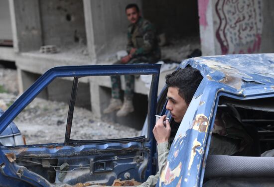 Situation in Yarmouk refugee camp area in southern Damascus suburb