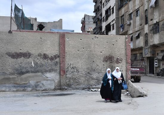 Situation in Yarmouk refugee camp area in southern Damascus suburb