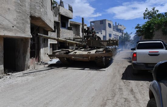 Situation in Yarmouk refugee camp area in southern Damascus suburb