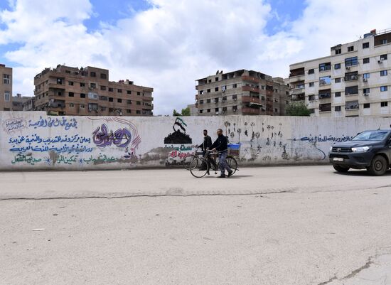 Situation in Yarmouk refugee camp area in southern Damascus suburb