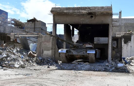 Situation in Yarmouk refugee camp area in southern Damascus suburb