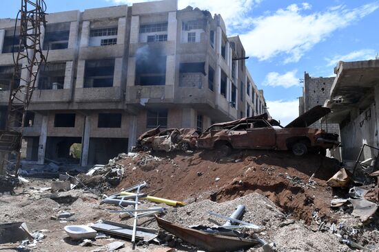 Situation in Yarmouk refugee camp area in southern Damascus suburb