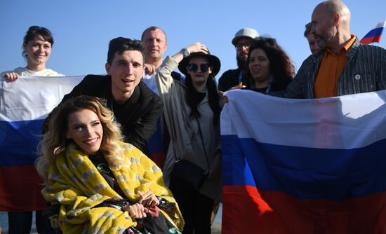 Yulia Samoilova's performance in fan zone of Eurovision Song Contest 2018