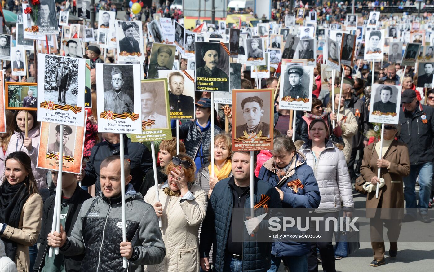 Immortal Regiment event in Russian cities