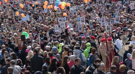 Immortal Regiment event in Russian cities