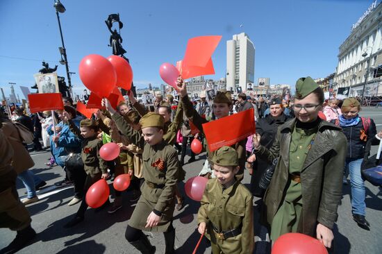 Immortal Regiment event in Russian cities