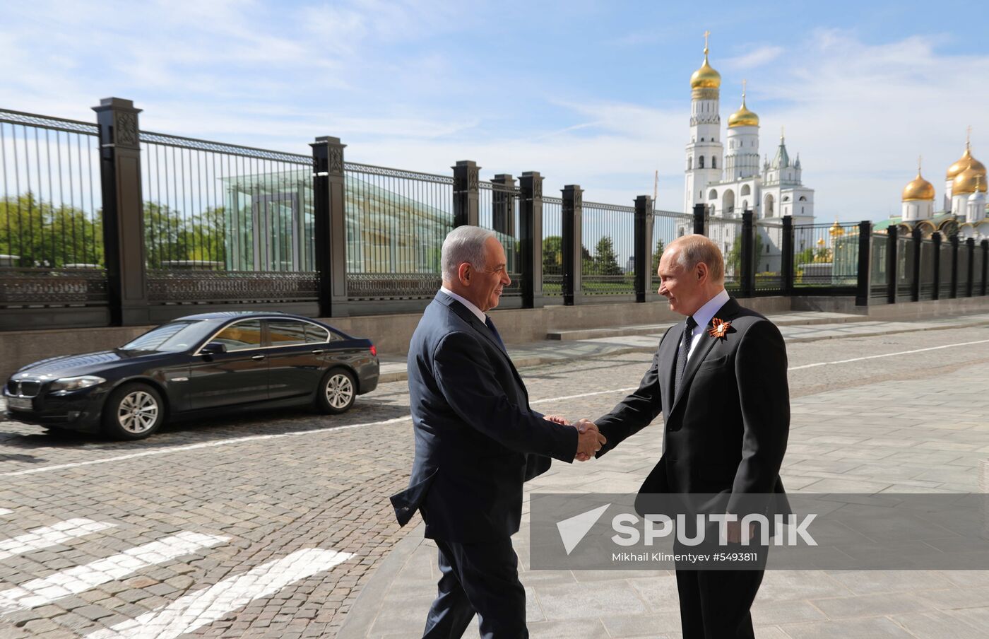 President Vladimir Putin and Prime Minister Dmitry Medvedev at military parade to mark 73rd anniversary of Victory in Great Patriotic War