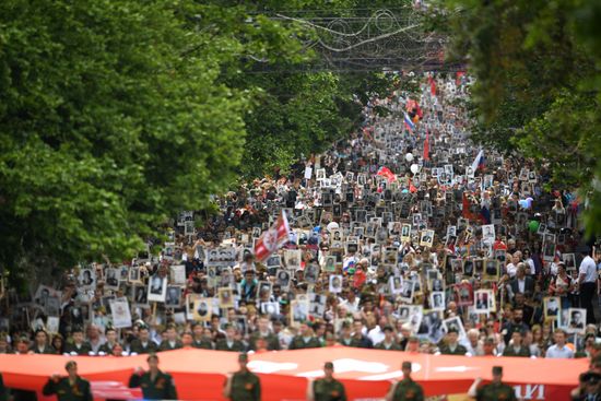Immortal Regiment event in Russian cities