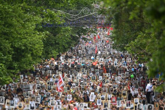 Immortal Regiment event in Russian cities