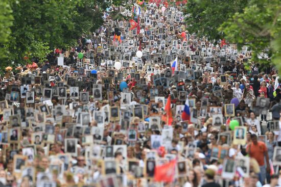 Immortal Regiment event in Russian cities