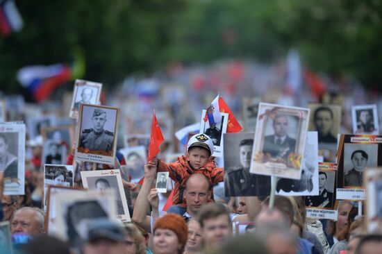 Immortal Regiment event in Russian cities