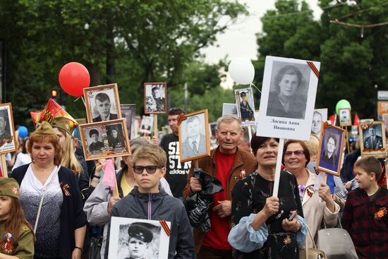 Immortal Regiment event in Russian cities