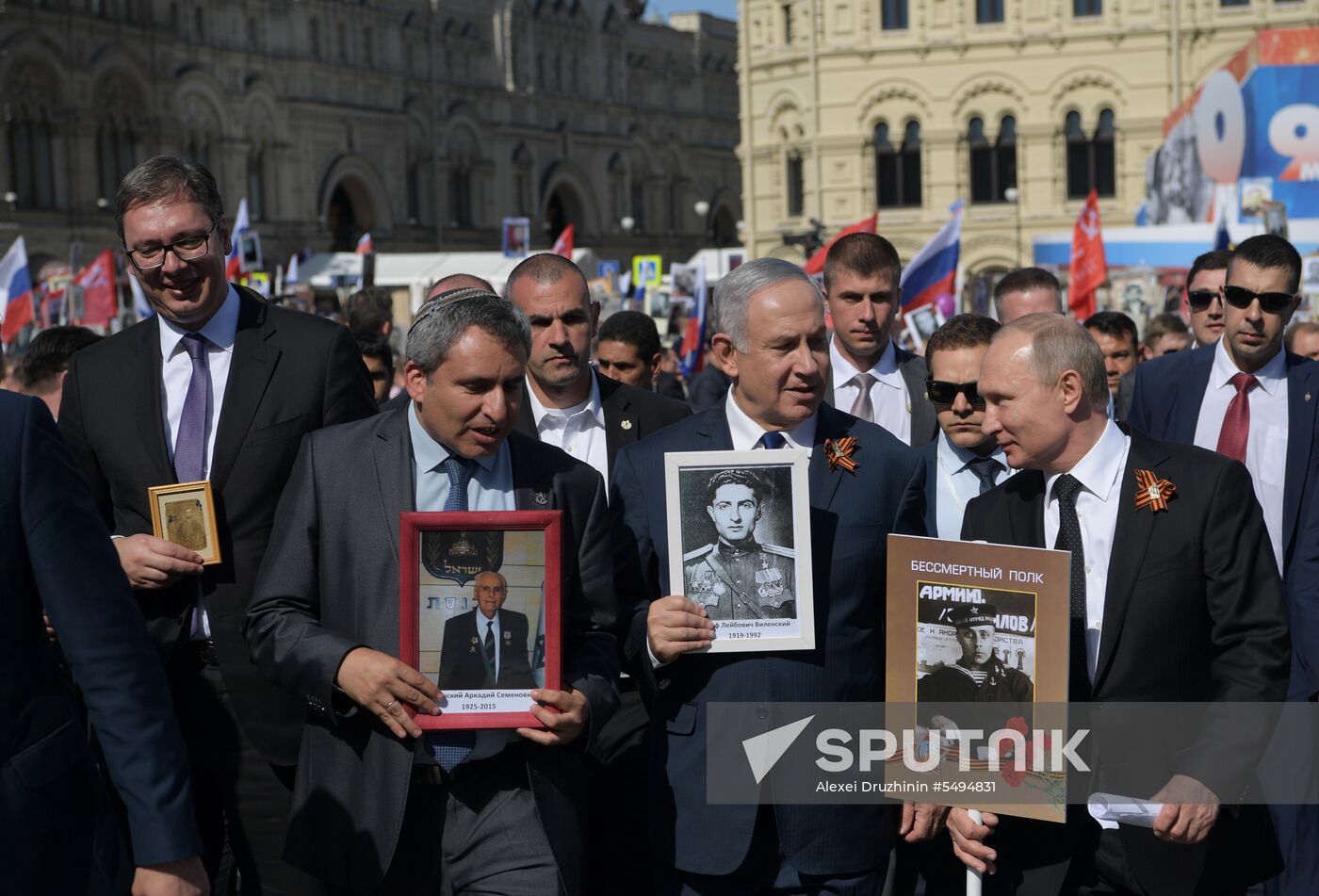 Russian President Vladimir Putin takes part in Immortal Regiment event