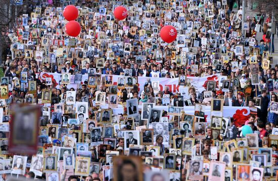 Immortal Regiment event in Russian cities