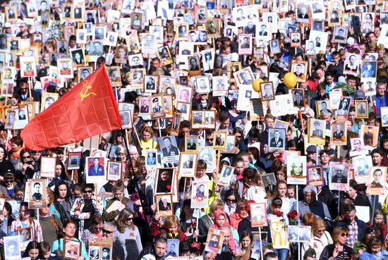 Immortal Regiment event in Russian cities