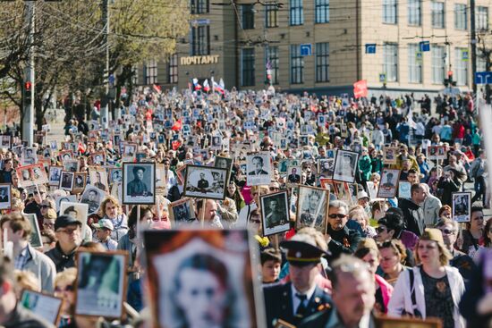 Immortal Regiment event in Russian cities