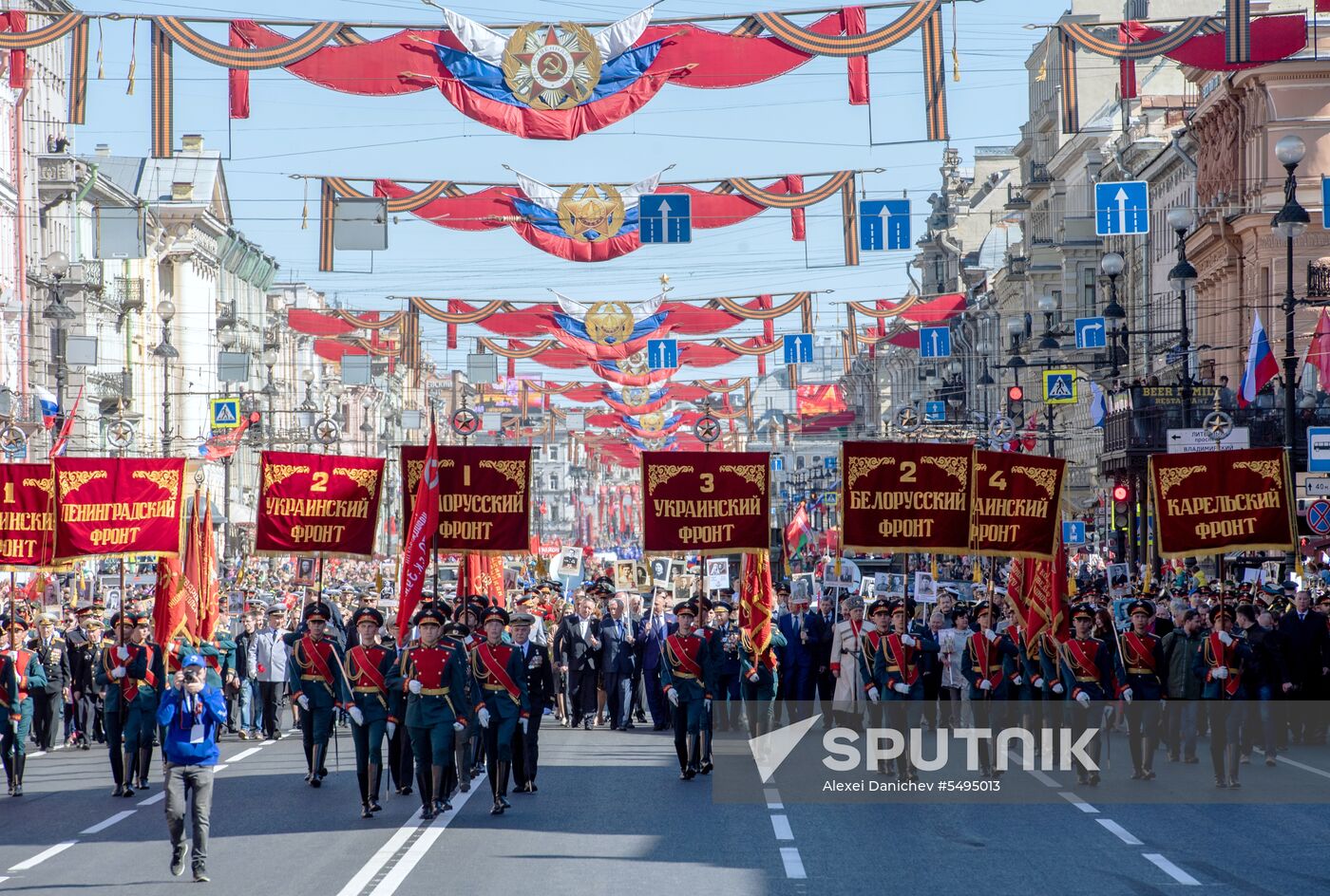 Immortal Regiment event in Russian cities