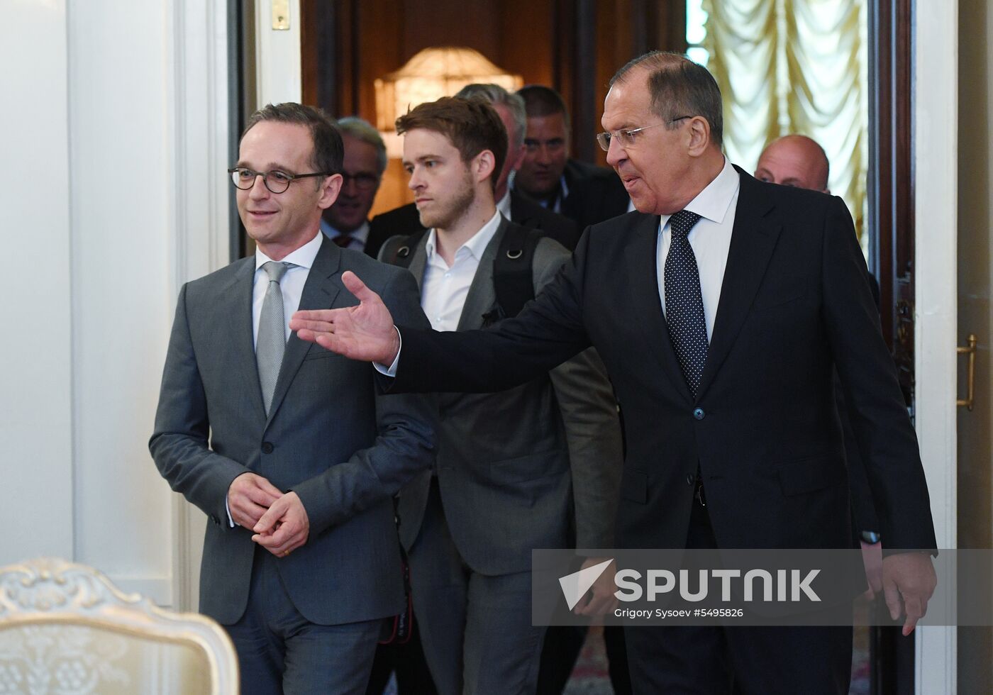 Russian Foreign Minister Sergei Lavrov meets with German Foreign Minister Heiko Maas