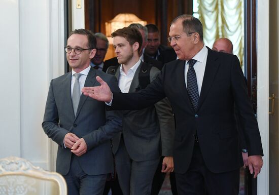 Russian Foreign Minister Sergei Lavrov meets with German Foreign Minister Heiko Maas