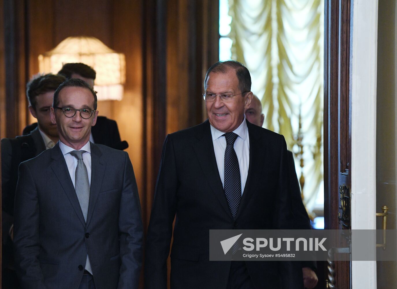 Russian Foreign Minister Sergei Lavrov meets with German Foreign Minister Heiko Maas