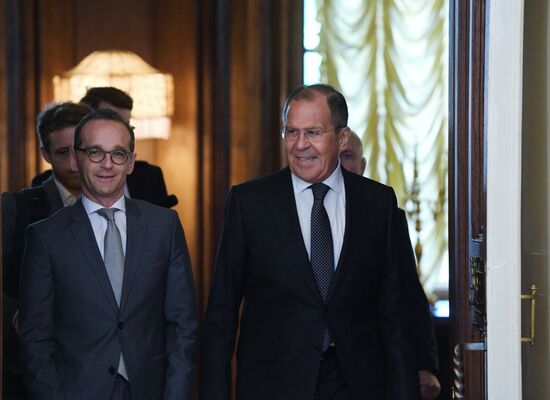 Russian Foreign Minister Sergei Lavrov meets with German Foreign Minister Heiko Maas