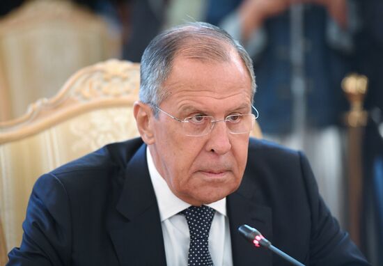 Russian Foreign Minister Sergei Lavrov meets with German Foreign Minister Heiko Maas