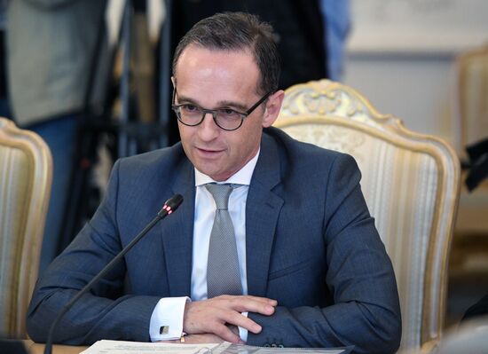 Russian Foreign Minister Sergei Lavrov meets with German Foreign Minister Heiko Maas