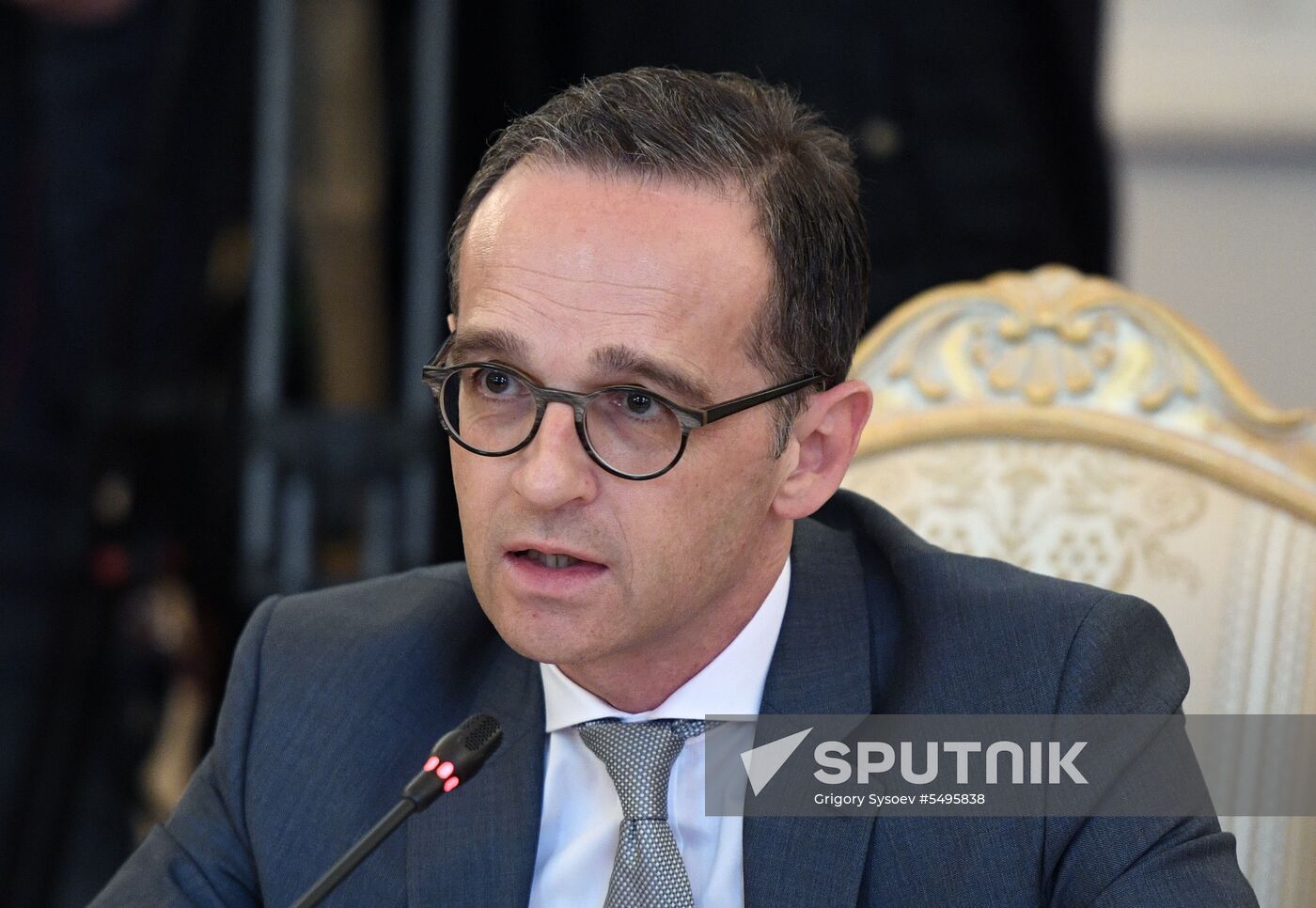 Russian Foreign Minister Sergei Lavrov meets with German Foreign Minister Heiko Maas