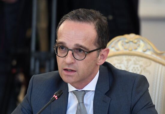 Russian Foreign Minister Sergei Lavrov meets with German Foreign Minister Heiko Maas