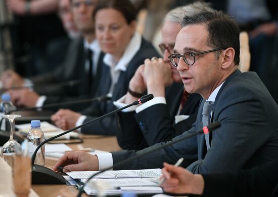 Russian Foreign Minister Sergei Lavrov meets with German Foreign Minister Heiko Maas