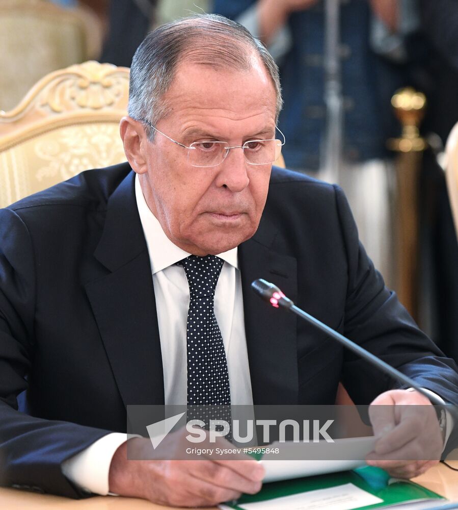 Russian Foreign Minister Sergei Lavrov meets with German Foreign Minister Heiko Maas