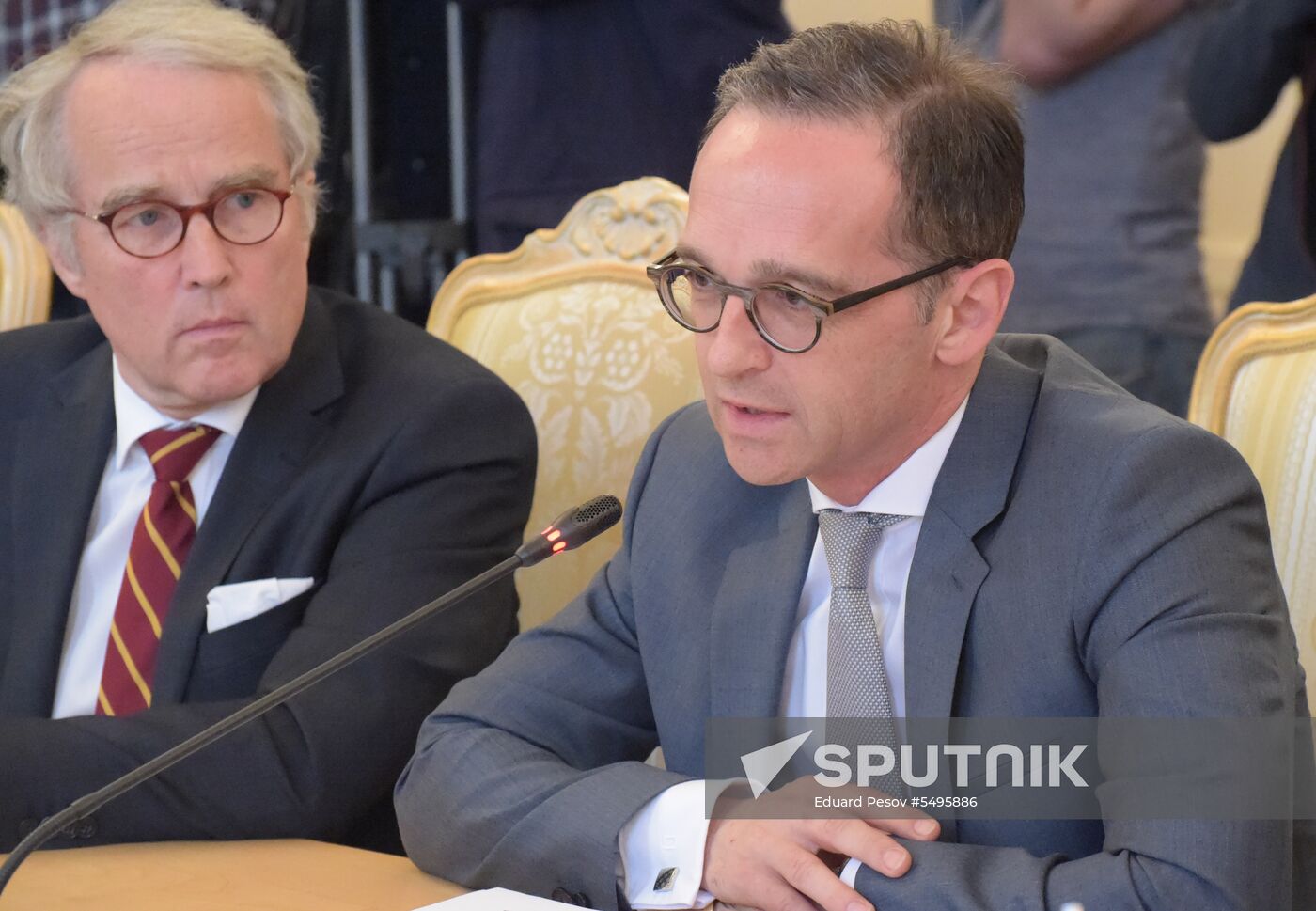 Russian Foreign Minister Sergei Lavrov meets with German Foreign Minister Heiko Maas