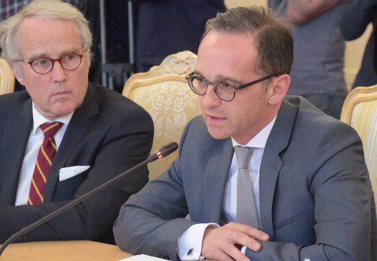 Russian Foreign Minister Sergei Lavrov meets with German Foreign Minister Heiko Maas