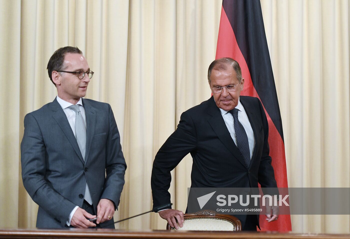 Russian Foreign Minister Sergei Lavrov meets with German Foreign Minister Heiko Maas