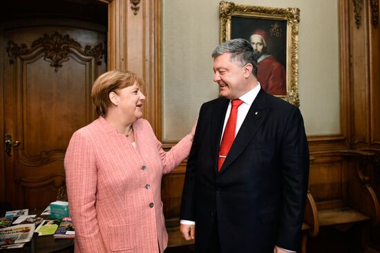 Meeting of German Chancellor Angela Merkel, French President Emmanuel Macron and Ukrainian President Petro Poroshenko