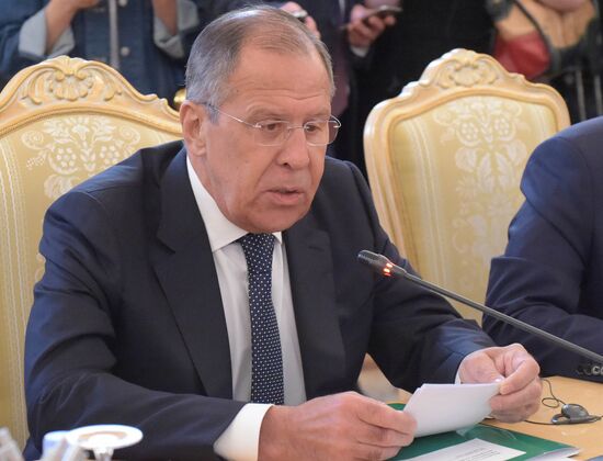 Russian Foreign Minister Sergei Lavrov meets with German Foreign Minister Heiko Maas