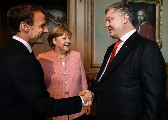 Meeting of German Chancellor Angela Merkel, French President Emmanuel Macron and Ukrainian President Petro Poroshenko
