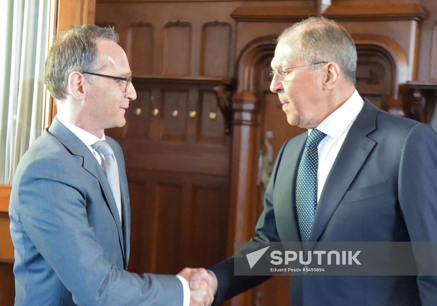 Russian Foreign Minister Sergei Lavrov meets with German Foreign Minister Heiko Maas