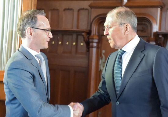Russian Foreign Minister Sergei Lavrov meets with German Foreign Minister Heiko Maas