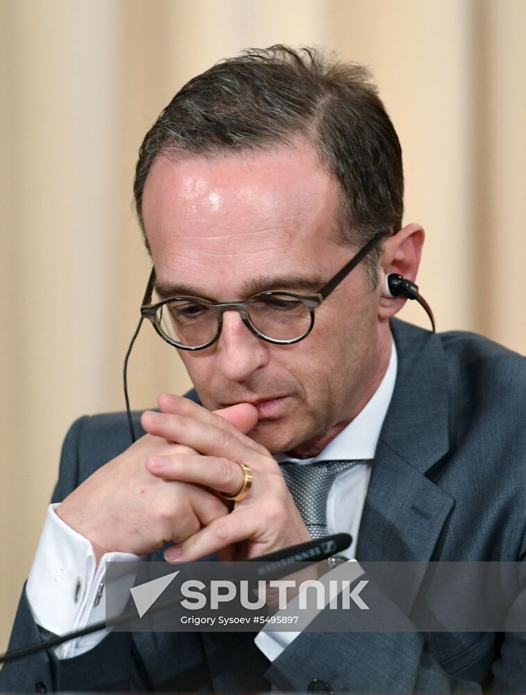 Russian Foreign Minister Sergei Lavrov meets with German Foreign Minister Heiko Maas