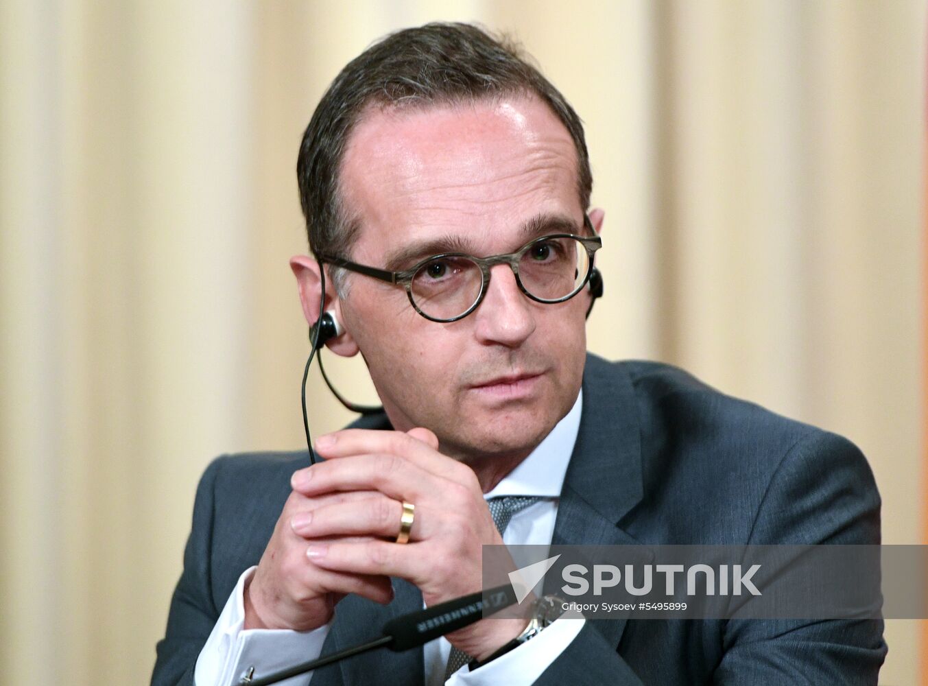 Russian Foreign Minister Sergei Lavrov meets with German Foreign Minister Heiko Maas