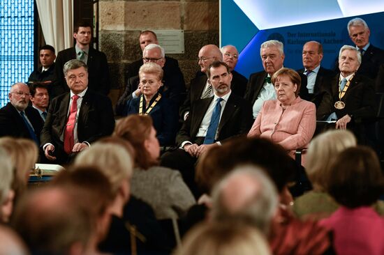 Meeting of German Chancellor Angela Merkel, French President Emmanuel Macron and Ukrainian President Petro Poroshenko