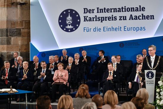 Meeting of German Chancellor Angela Merkel, French President Emmanuel Macron and Ukrainian President Petro Poroshenko