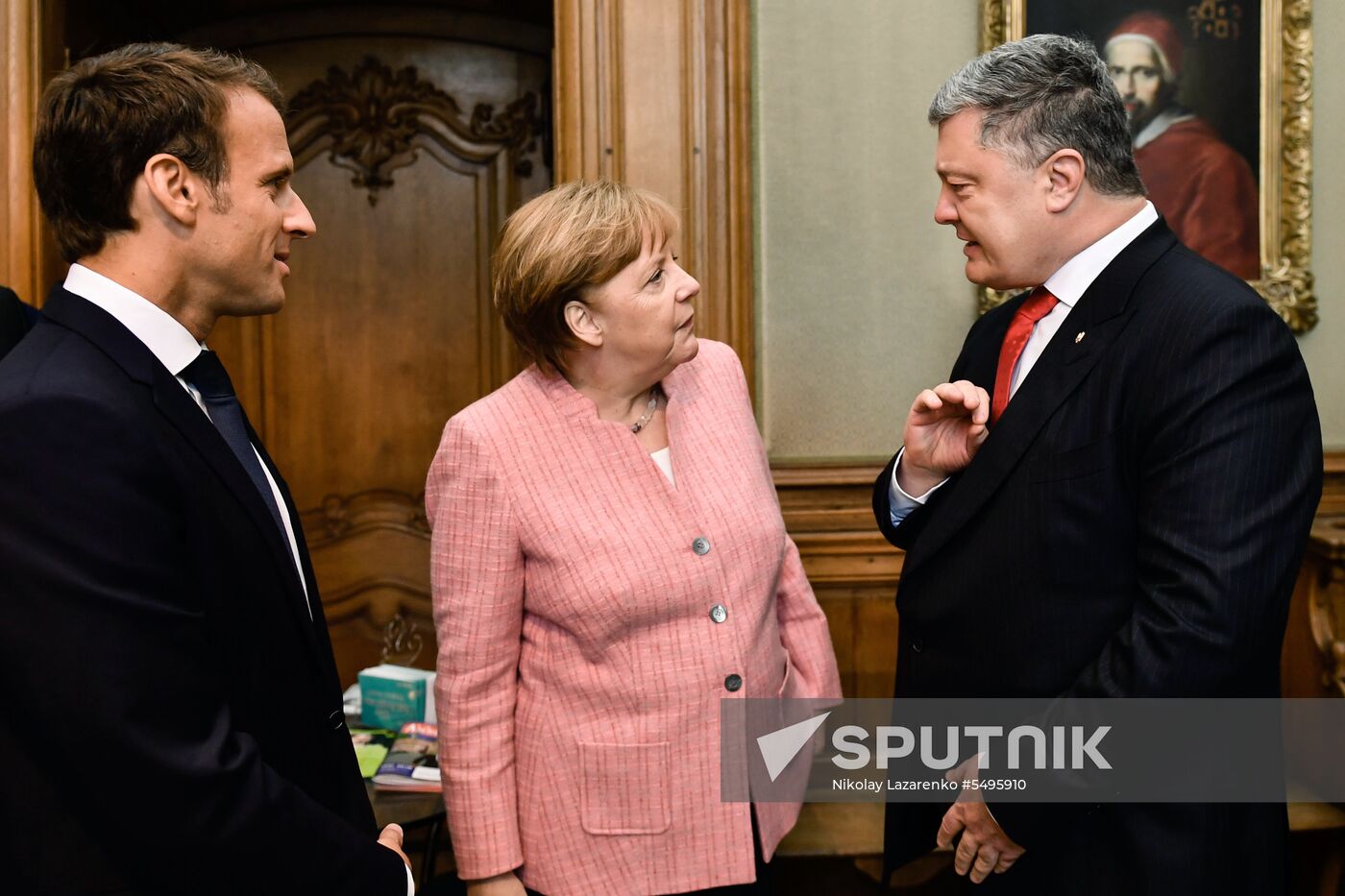 Meeting of German Chancellor Angela Merkel, French President Emmanuel Macron and Ukrainian President Petro Poroshenko