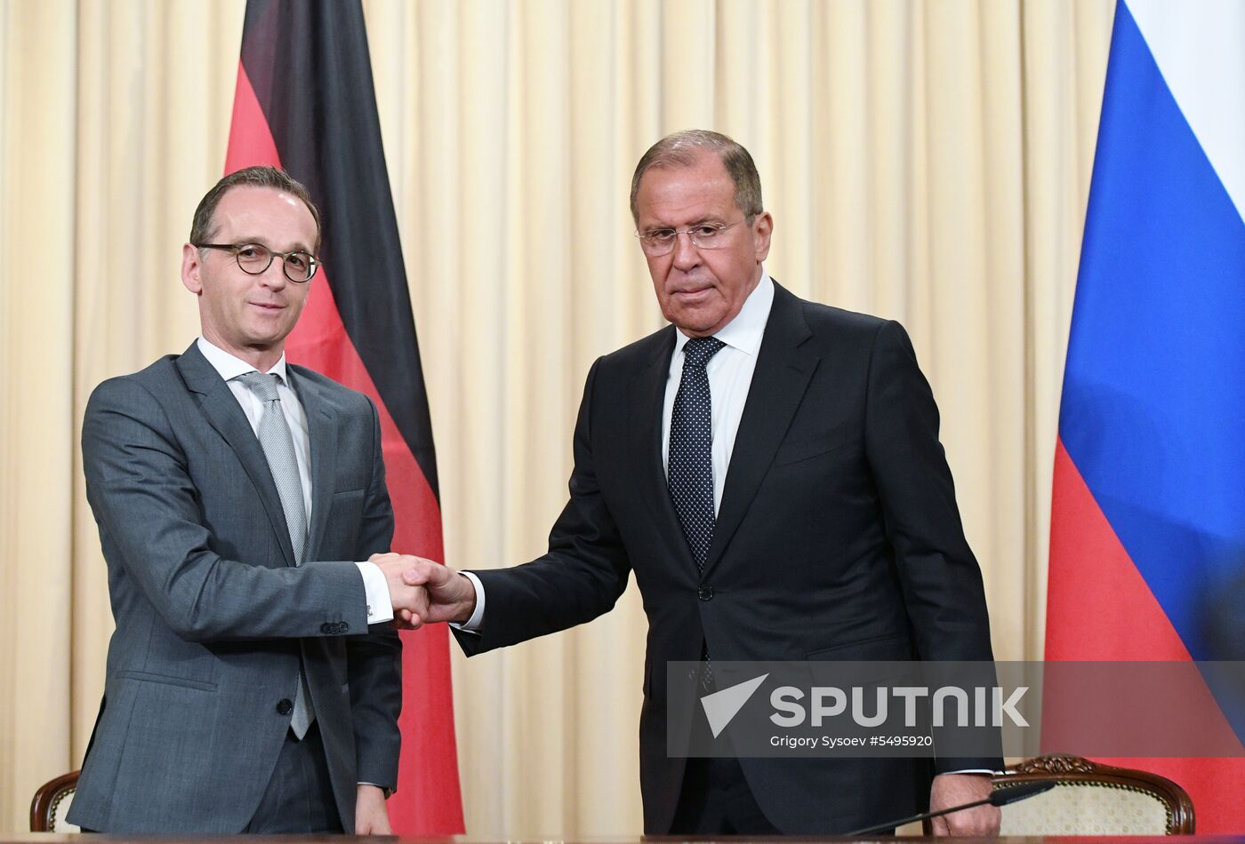 Russian Foreign Minister Sergei Lavrov meets with German Foreign Minister Heiko Maas