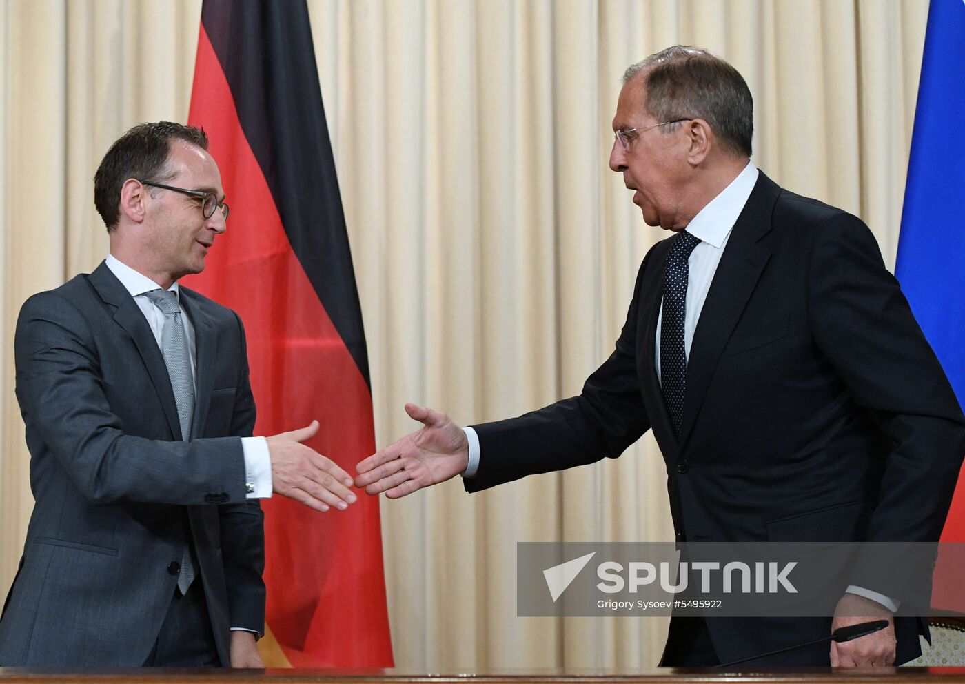 Russian Foreign Minister Sergei Lavrov meets with German Foreign Minister Heiko Maas