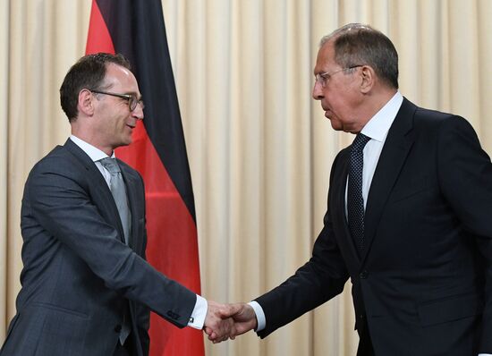 Russian Foreign Minister Sergei Lavrov meets with German Foreign Minister Heiko Maas