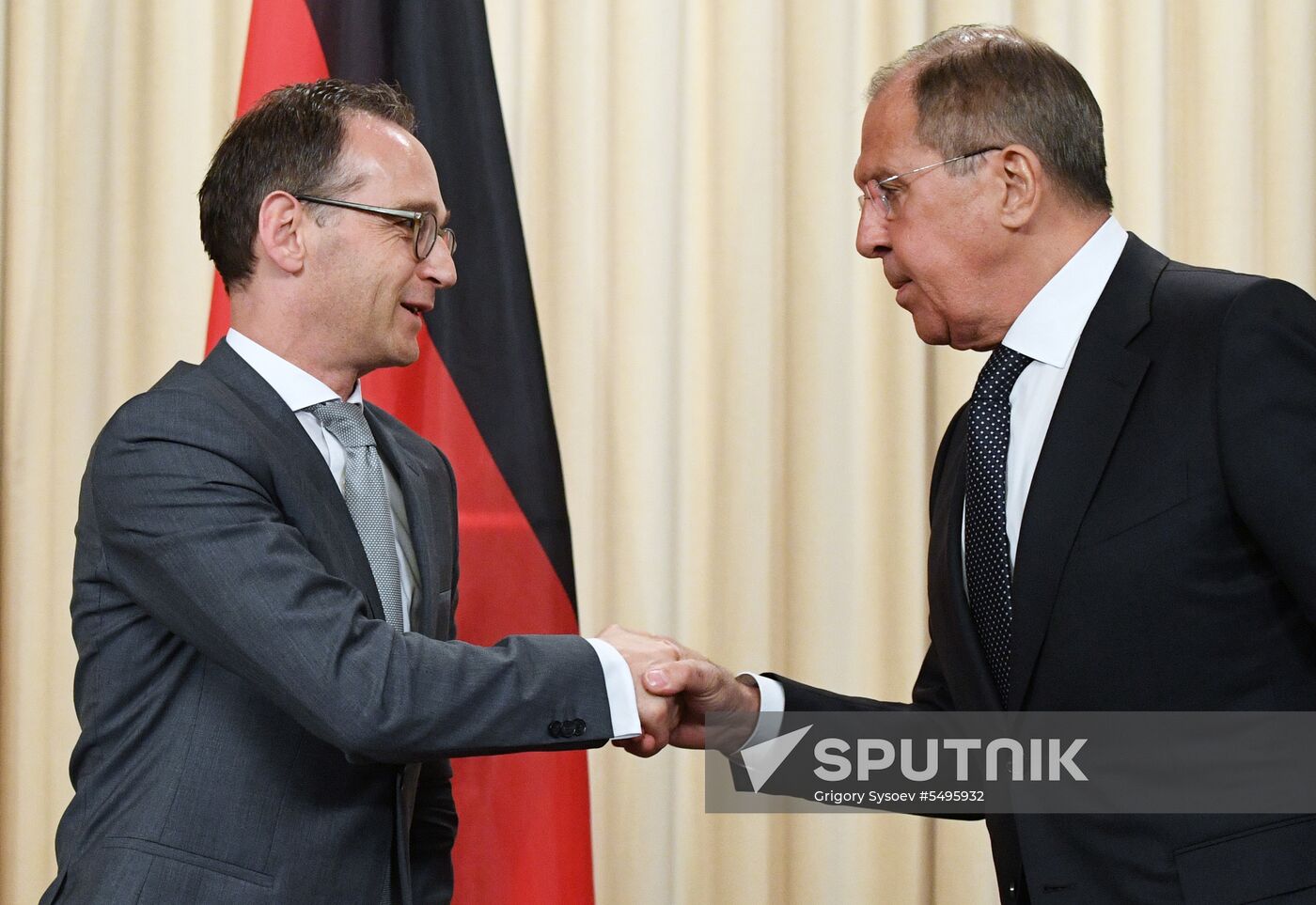 Russian Foreign Minister Sergei Lavrov meets with German Foreign Minister Heiko Maas