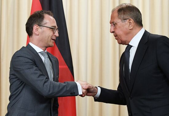 Russian Foreign Minister Sergei Lavrov meets with German Foreign Minister Heiko Maas