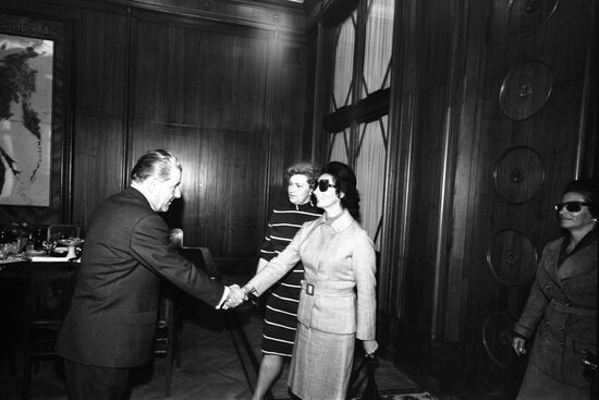 First Lady of Peru Consuelo Gonzales de Velasco on visit to USSR
